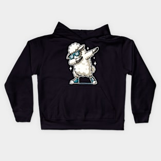 funny dabbing sheep glasses dab dance Kids Hoodie